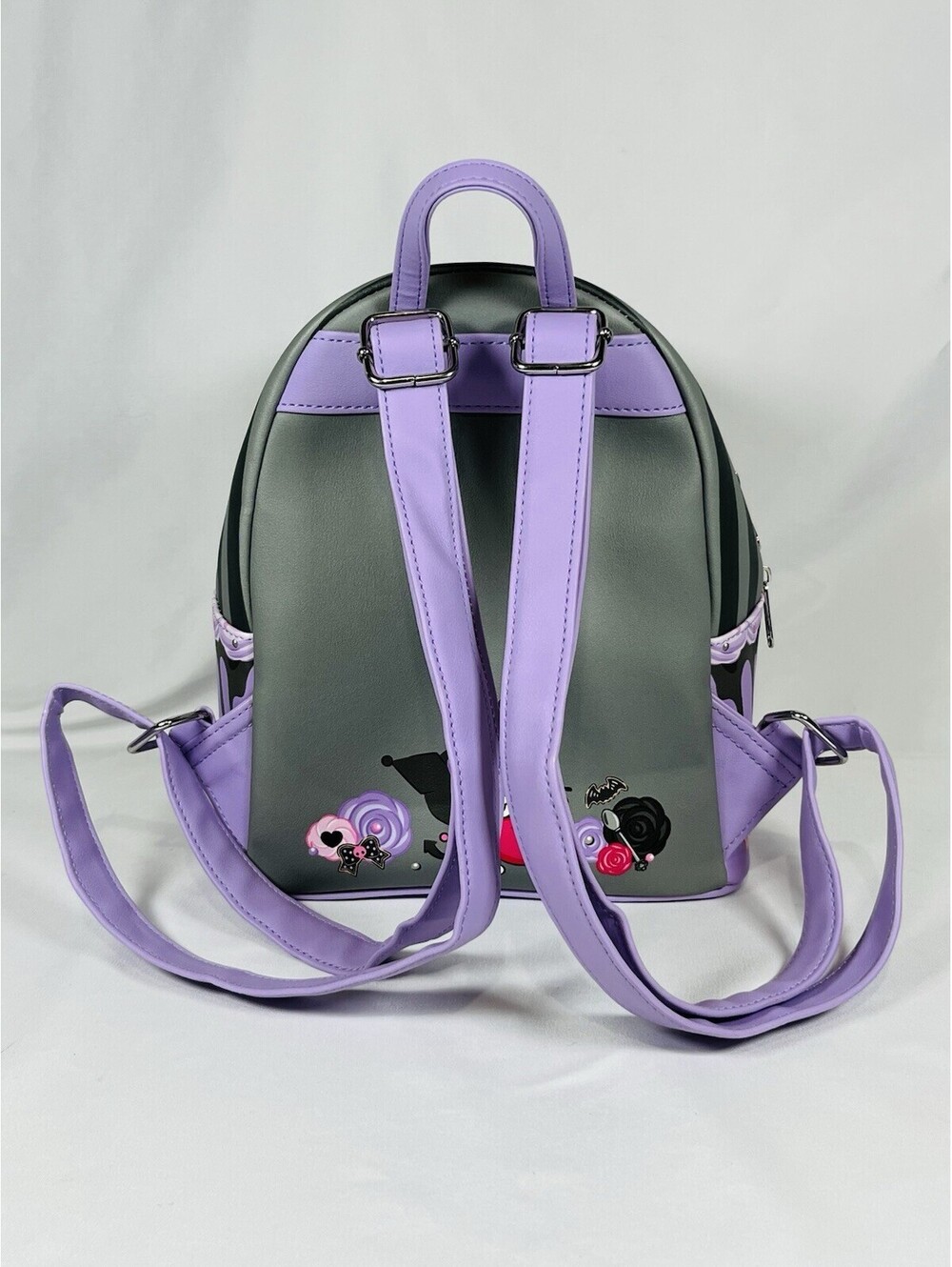 Loungefly Kuromi Sanrio Mini Backpack Purple Faux Leather Anime Bag for Women - Picture 4 of 5